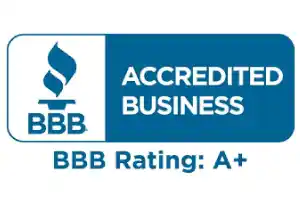 BBB Accredited Business logo with A+ rating for Ackuritlabs and Aqua Systems.