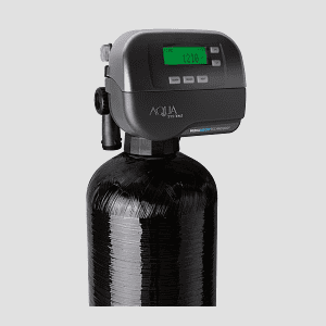 Water treatment system with digital control panel for Aqua Systems in a local business setting.