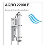Diagram of AQRO 2200LE Commercial Reverse Osmosis System with water flow lines.