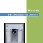 PuROMax Reverse Osmosis water filtration system with warranty label.