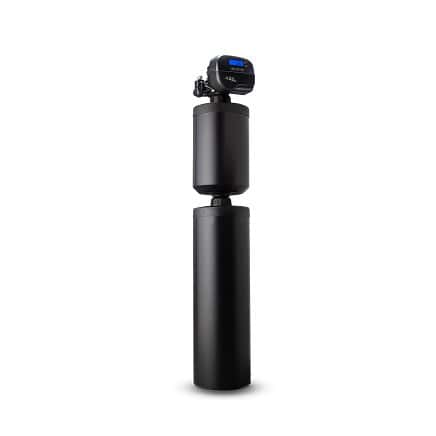 Water softener system with digital control head for water treatment.