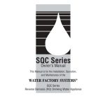 SQC Series Reverse Osmosis System Owners Manual cover with water droplet logo.