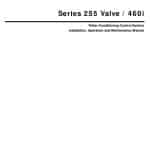 Series 255 Valve / 460i water conditioning control system manual cover page.