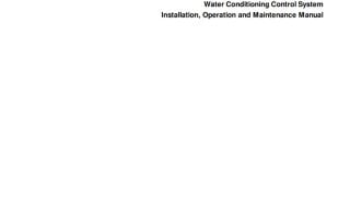 Series 255 Valve / 460i water conditioning control system manual cover page.