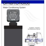 SmartChoice water conditioning system manual cover with digital control panel and water treatment equipment.