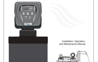 SmartChoice water conditioning system manual cover with digital control panel and water treatment equipment.