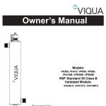Viqua Ultra Violet System Owner's Manual cover page with model details.
