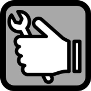 Icon of a hand holding a wrench, symbolizing repair or maintenance services.