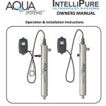 Aqua Systems IntelliPure UV water treatment system manual cover with two UV units and control panels.